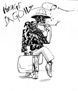 Illustration by Ralph Steadman from Fear and loathing in Las Vegas, the novel by Hunter S Thompson.