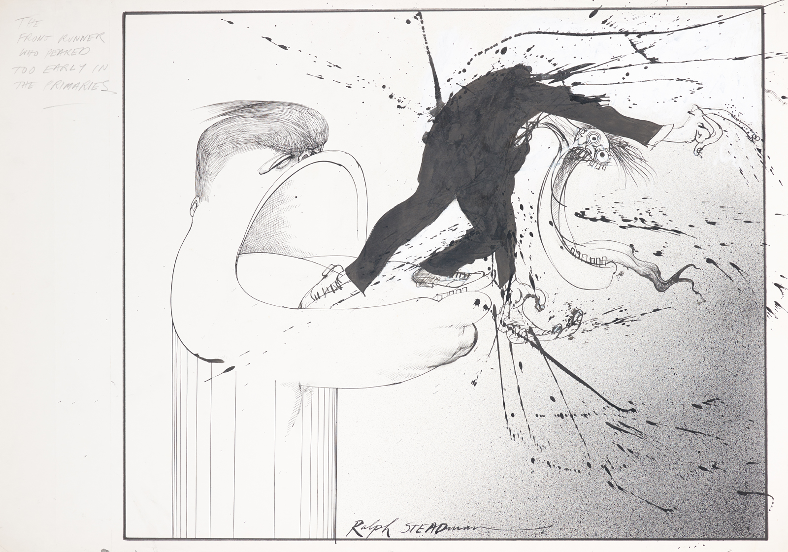Portrait of JFK by Ralph Steadman